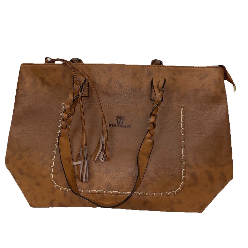 Weimeibaige Leather Oversized Purse Tote Bag 17” x 12” x 4”